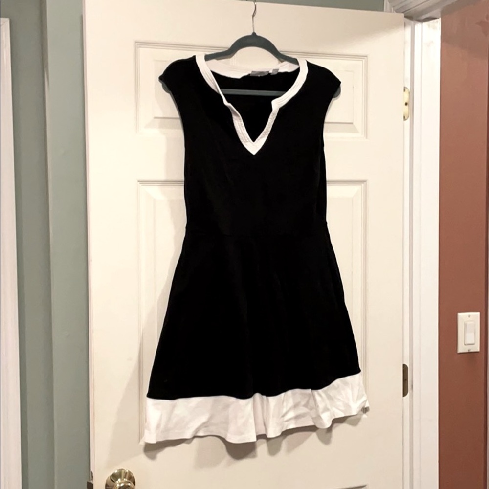 Black with white detail mini dress